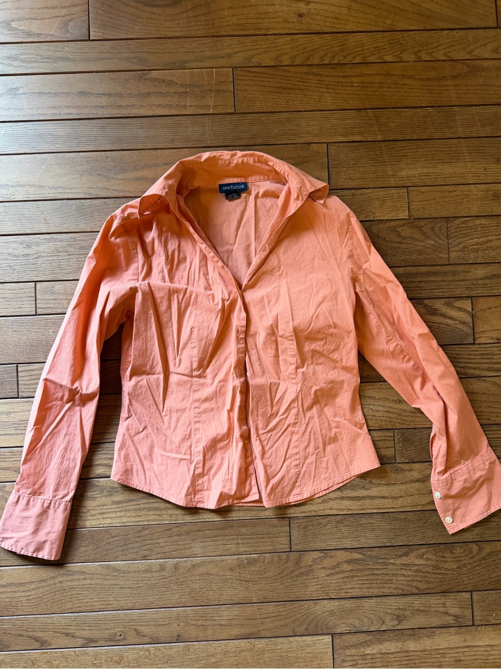 Ann Taylor Coral Button-Up Shirt